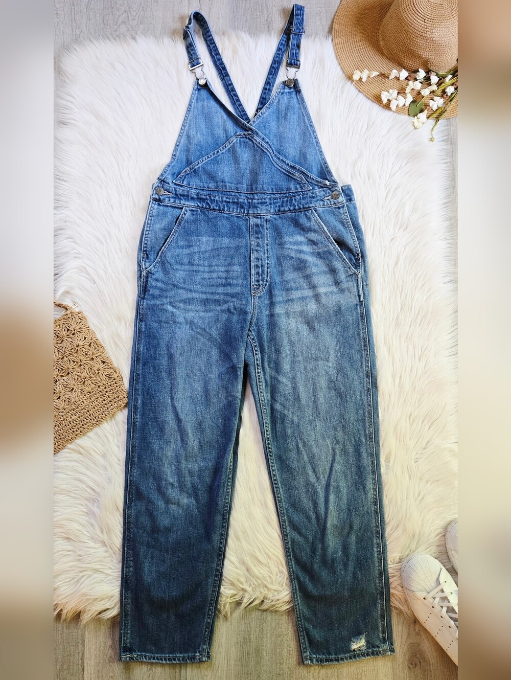 Gap Blue Denim Overalls - Womens